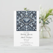 Denim & Diamonds Bling Glam Brautparty Einladung (Stehend Vorderseite)