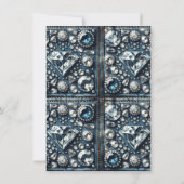 Denim & Diamonds Bling Glam Brautparty Einladung (Rückseite)