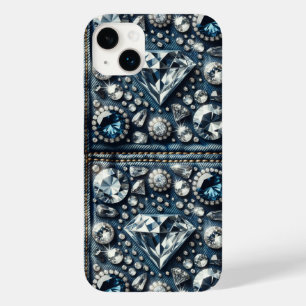 Denim & Diamonds Bling Glamour-Juwelen Case-Mate iPhone 14 Plus Hülle