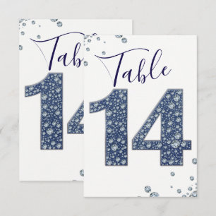 Denim & Diamonds Bling Glitzer Tischnummer 14