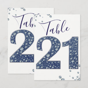 Denim & Diamonds Bling Glitzer Tischnummer 21