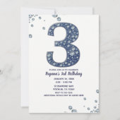 Denim & Diamonds Bling Sparkle 3. Einladung (Vorderseite)