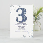 Denim & Diamonds Bling Sparkle 3. Einladung (Stehend Vorderseite)