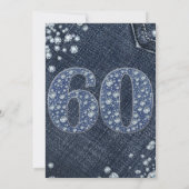 Denim & Diamonds Bling Sparkle 60. 60 Geburtstag Einladung (Rückseite)