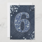 Denim & Diamonds Bling Sparkle 6. Einladung (Rückseite)