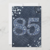Denim & Diamonds Bling Sparkle 85. 85 Geburtstag Einladung (Rückseite)