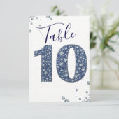 Denim & Diamonds Bling Sparkle Tischnummer 10 TEN (Stehend Vorderseite)