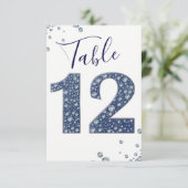 Denim & Diamonds Bling Sparkle Tischnummer 12 (Stehend Vorderseite)