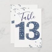 Denim & Diamonds Bling Sparkle Tischnummer 13 (Vorne/Hinten)