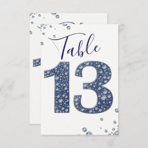 Denim & Diamonds Bling Sparkle Tischnummer 13