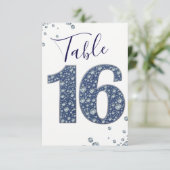 Denim & Diamonds Bling Sparkle Tischnummer 16 (Stehend Vorderseite)