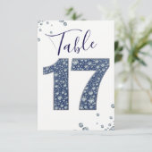 Denim & Diamonds Bling Sparkle Tischnummer 17 (Stehend Vorderseite)