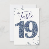 Denim & Diamonds Bling Sparkle Tischnummer 19 (Vorderseite)