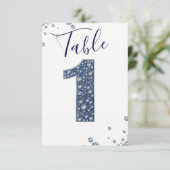 Denim & Diamonds Bling Sparkle Tischnummer 1 ONE (Stehend Vorderseite)