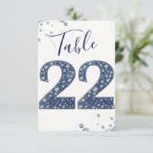 Denim & Diamonds Bling Sparkle Tischnummer 22 (Stehend Vorderseite)