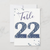 Denim & Diamonds Bling Sparkle Tischnummer 22 (Rückseite)