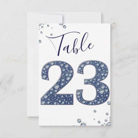 Denim & Diamonds Bling Sparkle Tischnummer 23 (Vorderseite)