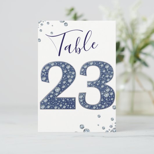 Denim & Diamonds Bling Sparkle Tischnummer 23 (Stehend Vorderseite)