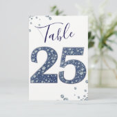 Denim & Diamonds Bling Sparkle Tischnummer 25 (Stehend Vorderseite)