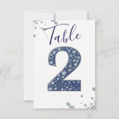 Denim & Diamonds Bling Sparkle Tischnummer 2 ZWEI (Rückseite)