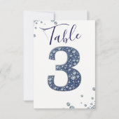Denim Diamonds Bling Sparkle Tischnummer 3 DREI (Vorderseite)
