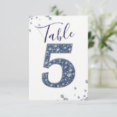 Denim & Diamonds Bling Sparkle Tischnummer 5 (Stehend Vorderseite)