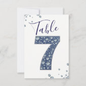 Denim Diamonds Bling Sparkle Tischnummer 7 SIEBEN (Vorderseite)