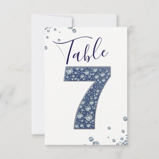 Denim Diamonds Bling Sparkle Tischnummer 7 SIEBEN (Rückseite)