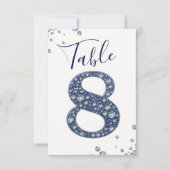 Denim Diamonds Bling Sparkle Tischnummer 8 ACHT (Vorderseite)
