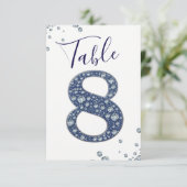 Denim Diamonds Bling Sparkle Tischnummer 8 ACHT (Stehend Vorderseite)