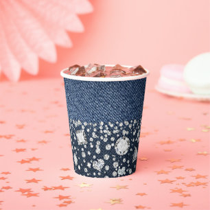 Denim & Diamonds Blue Jean Bling Birthday Party Pa Pappbecher