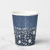 Denim & Diamonds Blue Jean Bling Birthday Party Pa Pappbecher (Rechts)