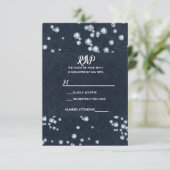 Denim & Diamonds Blue Jeans Bling Glam UAWG RSVP Karte (Stehend Vorderseite)