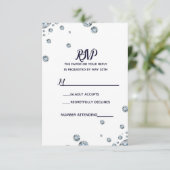 Denim & Diamonds Blue Jeans Bling Glam UAWG RSVP Karte (Stehend Vorderseite)