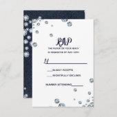 Denim & Diamonds Blue Jeans Bling Glam UAWG RSVP Karte (Vorne/Hinten)