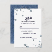 Denim & Diamonds Blue Jeans Bling Glam UAWG RSVP Karte (Vorne/Hinten)