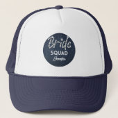 Denim Diamonds Bride Squad Navy Bachelorette Name Truckerkappe (Vorderseite)