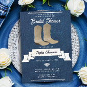 Denim Diamonds Cowgirl Boots Rustikales Brautparty Einladung