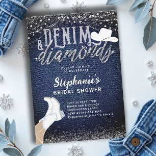 Denim Diamonds Cowgirl Stiefel Rustikale Brautpart Einladung
