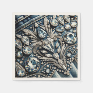 Denim & Diamonds Edelstein-Jeans-Birthday-Party Serviette