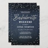 Denim Diamonds Elegant Classy Bachelorette Weekend Einladung (Vorne/Hinten)