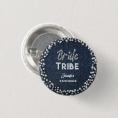 Denim Diamonds Elegant Marine Bachelorette Name Ch Button (Vorne & Hinten)