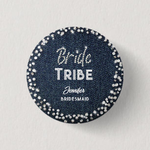 Denim Diamonds Elegant Marine Bachelorette Name Ch Button
