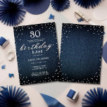 Denim Diamonds Elegant Rustikales 30. Geburtstags- Einladung<br><div class="desc">Eine einfache,  moderne,  elegante und schicke Geburtstagsgeschenk-Einladung mit blauem denim Hintergrund,  das Wort BIRTHDAY mit weißen Diamanten (simuliert,  nicht echte Diamanten) und in modernen Kalligrafien-Schrift,  und rustikale Typografie in Weiß. Ein schicker "Denim and Diamonds" Design für eine junge Frau an ihrem 30. Geburtstag!</div>