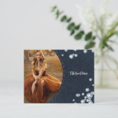 Denim & Diamonds Foto Postcard Party Einladung (Stehend Vorderseite)