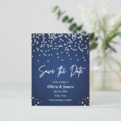 Denim & Diamonds Foto Wedding Save the Date Card (Stehend Vorderseite)
