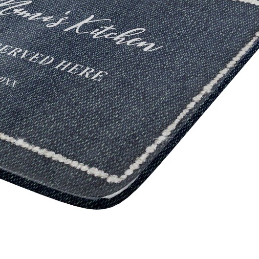 Denim Diamonds Frame Mama's Kitchen Liebe Bauernho Schneidebrett (Ecke)