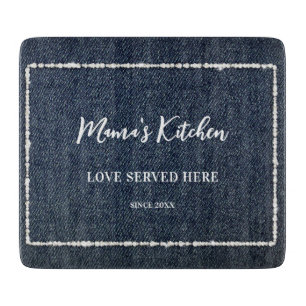 Denim Diamonds Frame Mama's Kitchen Liebe Bauernho Schneidebrett