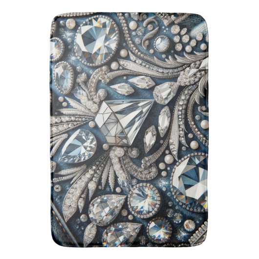 Denim & Diamonds Gemstone Bling Jean Badematte (Vorderseite Vertikal)