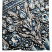 Denim & Diamonds Gemstone Bling Jean Duschvorhang (Vorderseite)